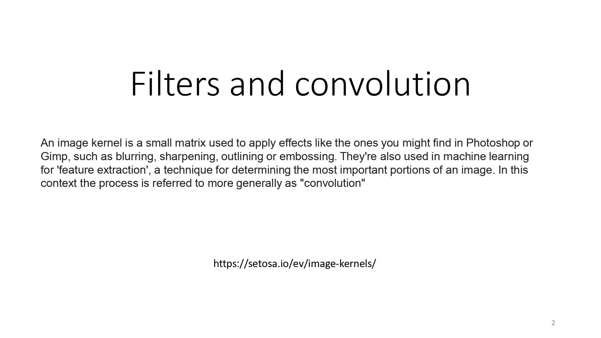 Filters and Convolution