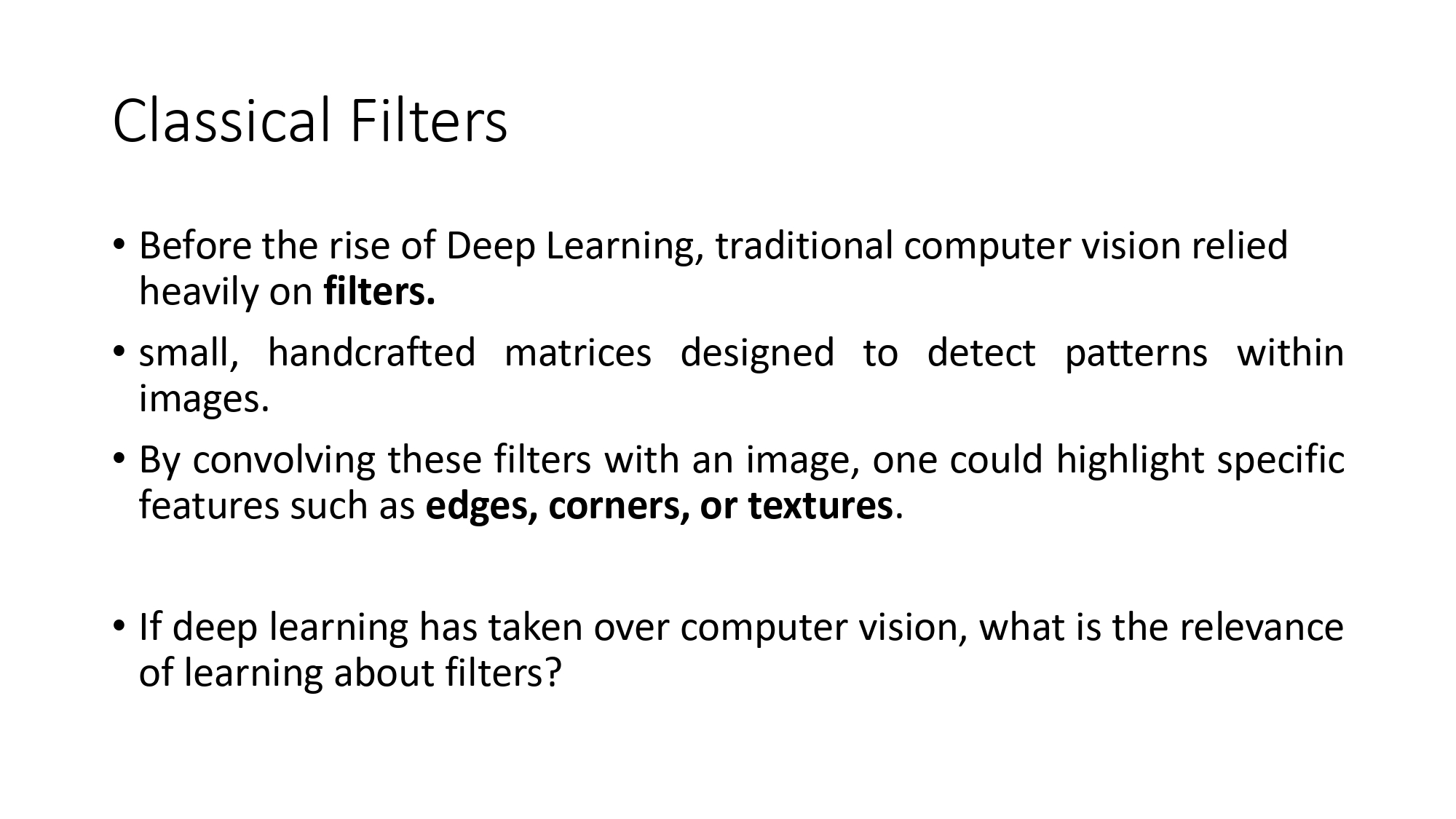 Classical Filters